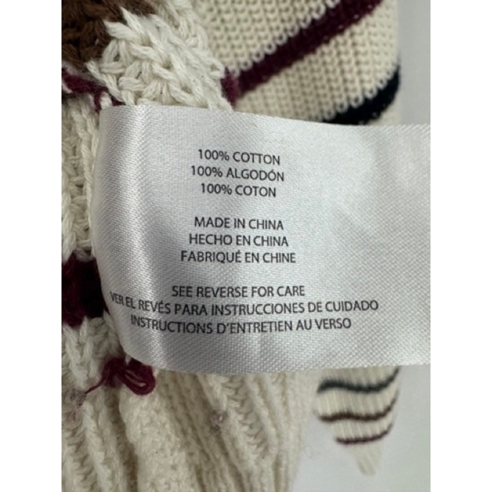 GAP Women Cream Striped Cotton Rollneck Knit Sweater MEDIUM Minimalist Nautical - Picture 9 of 9